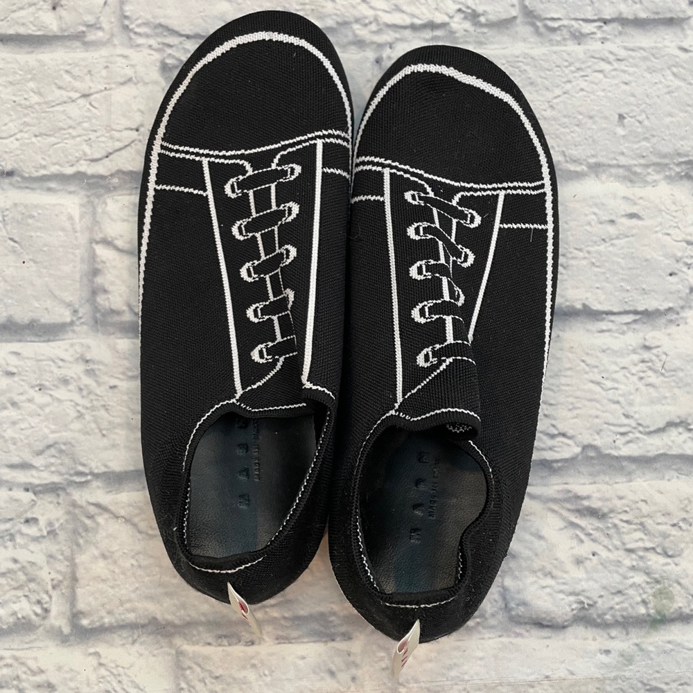 MARNI Intarsia Knit Printed Logo Sneakers Slip On Shoes EU 40 US Mens 7 Womens 9 - Picture 5 of 13